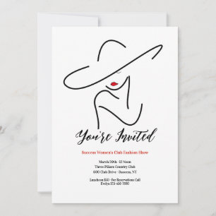 Woman with Red Lips Invitation