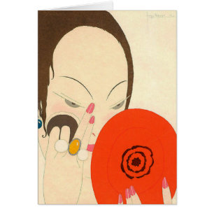 WOMAN WITH RED MIRROR Deco Beauty Fashion Makeup