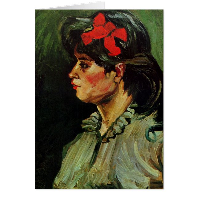 Woman with Red Ribbon Portrait by Vincent van Gogh (Front)