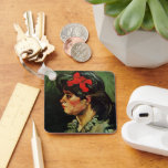 Woman with Red Ribbon Portrait by Vincent van Gogh Key Ring<br><div class="desc">Portrait of a Woman with Red Ribbon by Vincent van Gogh is a vintage fine art post impressionism daily life portrait painting featuring a dark haired brunette lady in profile with red ribbons in her hair. About the artist: Vincent Willem van Gogh was a Post Impressionist painter whose work was...</div>
