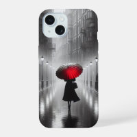 Woman With Red Umbrella In The Rain