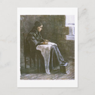 Woman with Shawl Sewing (F1033) Van Gogh Fine Art Postcard