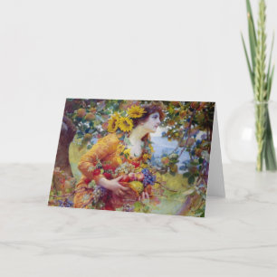 Woman with Summer Bounty Holiday Card