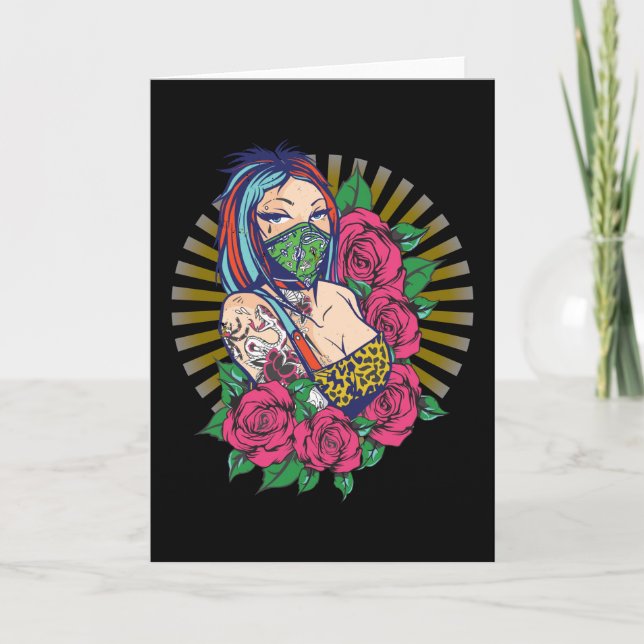 Woman With Tattoos Card (Front)