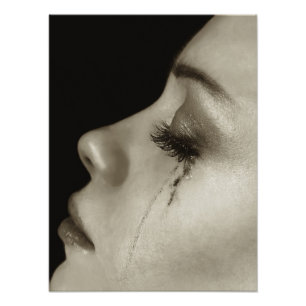 Woman with tears photo print