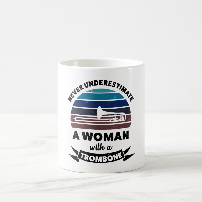 Woman with Trombone Funny Gift Mum Coffee Mug (Center)