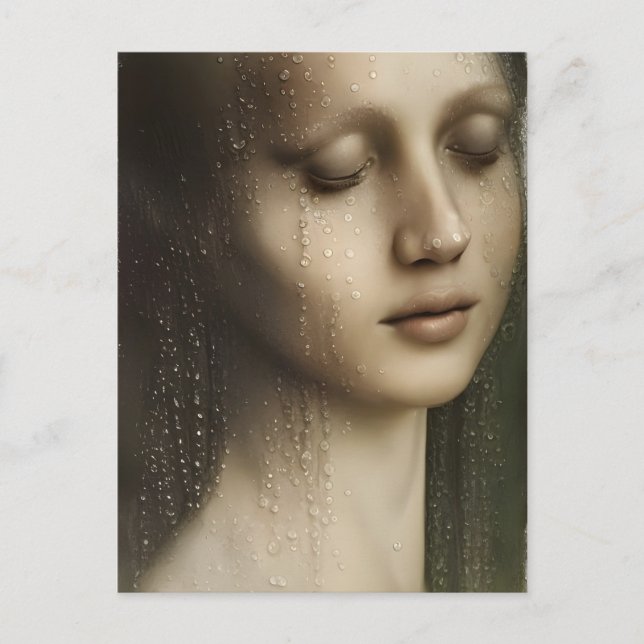 Woman With Water Beads Painting Postcard (Front)