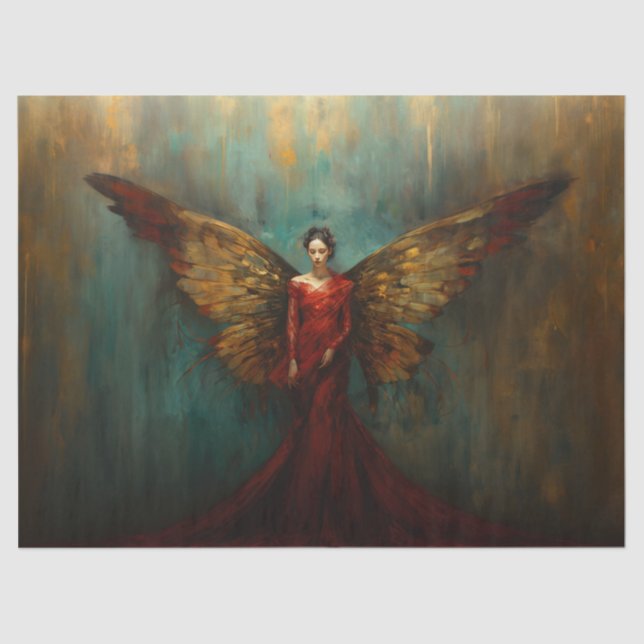 Woman with wings, Angel, Decoupage, Tissue paper,  Tissue Paper (Front)
