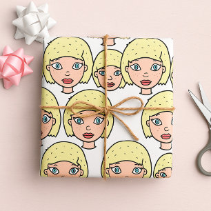 Woman With Yellow Hair Wrapping Paper