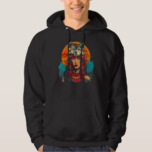 Woman Wolf Head Native American Tribal Sovereignty Hoodie