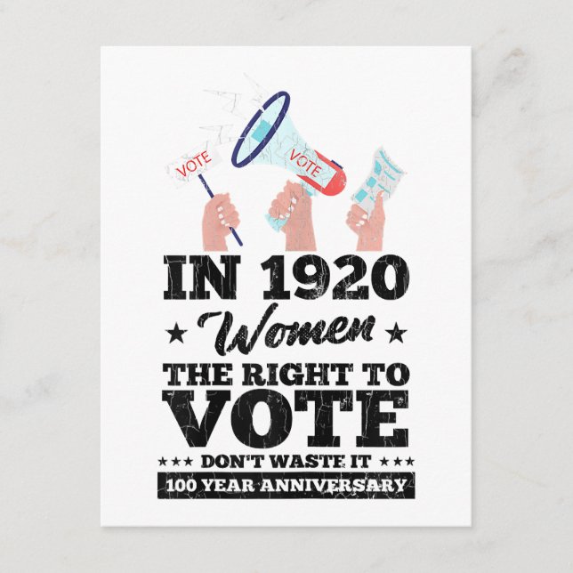 Woman Won Right To Vote Funny Voting Elections 202 Enclosure Card (Front)