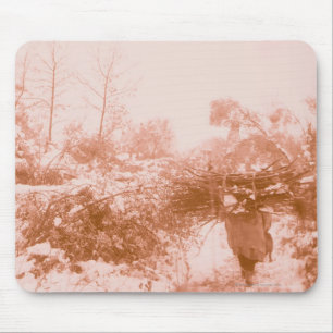 Woman Wood Gatherer Mouse Pad