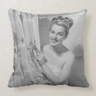 Woman Wrapped Up Cushion