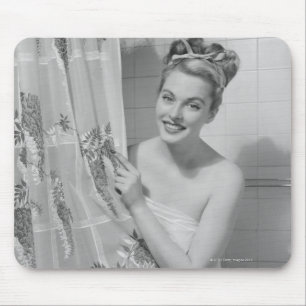 Woman Wrapped Up Mouse Pad