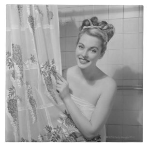 Woman Wrapped Up Tile