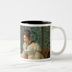 Woman Writing a Letter Two-Tone Coffee Mug