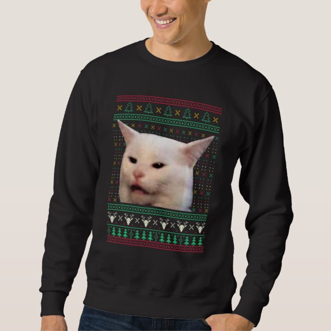 Woman Yelling at a Cat Ugly X mas Sweaters  Meme D (Front)