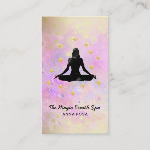 *~ Woman Yoga Glitter Gold Meditation Mindfulness Business Card