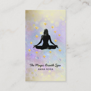 *~ Woman Yoga Gold Glitter Meditation  Mindfulness Business Card