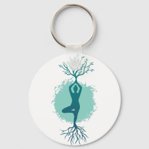 Woman Yoga Key Ring