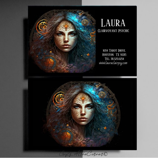 Woman Zodiac Signs Clairvoyant Psychic Business Card (Creator Uploaded)