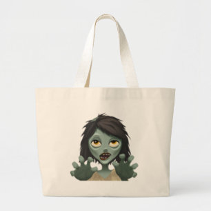 Woman Zombie - Emoji Large Tote Bag