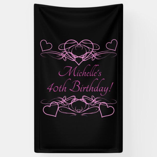 Woman's 40th Birthday Banner (Vertical)