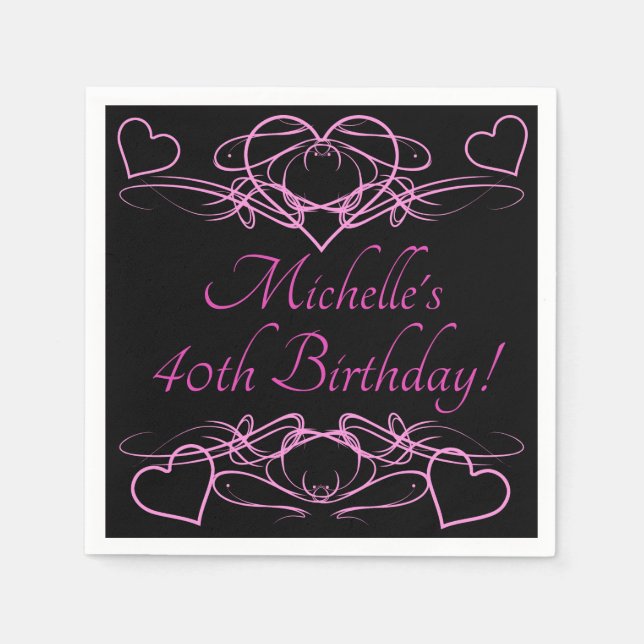 Woman's 40th Birthday Napkin (Front)