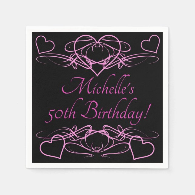 Woman's 50th Birthday Napkin (Front)