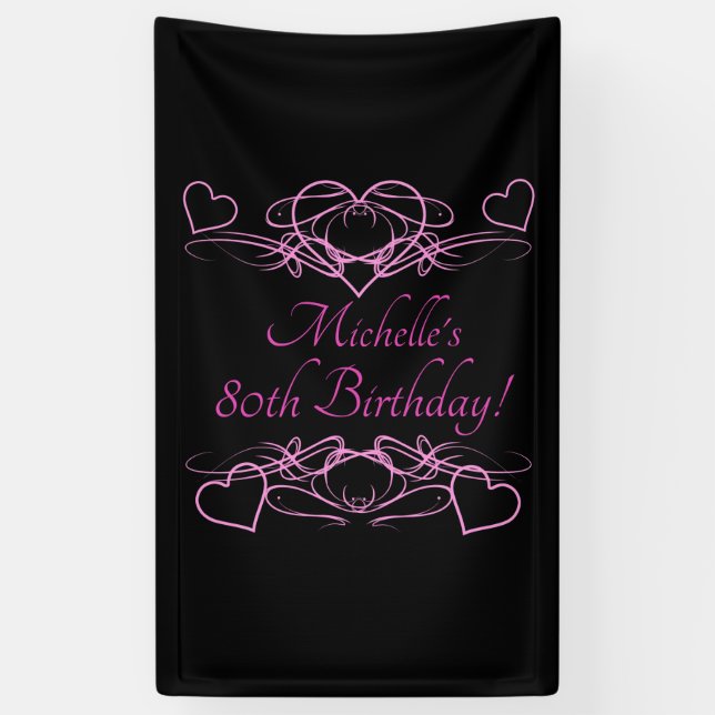 Woman's 80th Birthday Banner (Vertical)