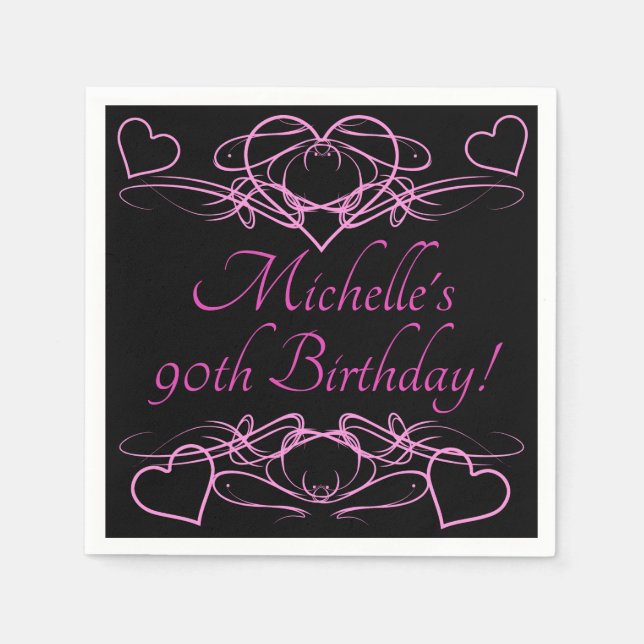 Woman's 90th Birthday Napkin (Front)
