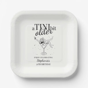 Woman's A Tini Bit Older Martini 30th Birthday Paper Plate