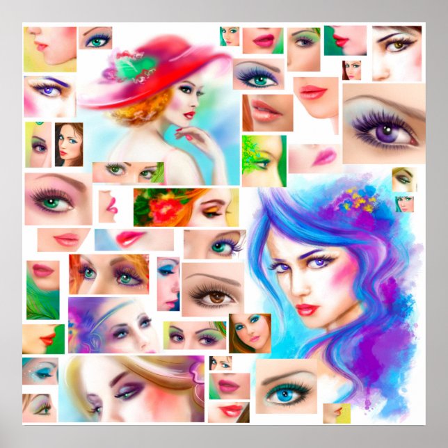 Womans abstract collage poster (Front)