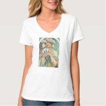 Womans and girls T shirt with Mucha print