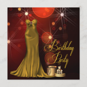 Womans Art Deco Birthday Party Invitation