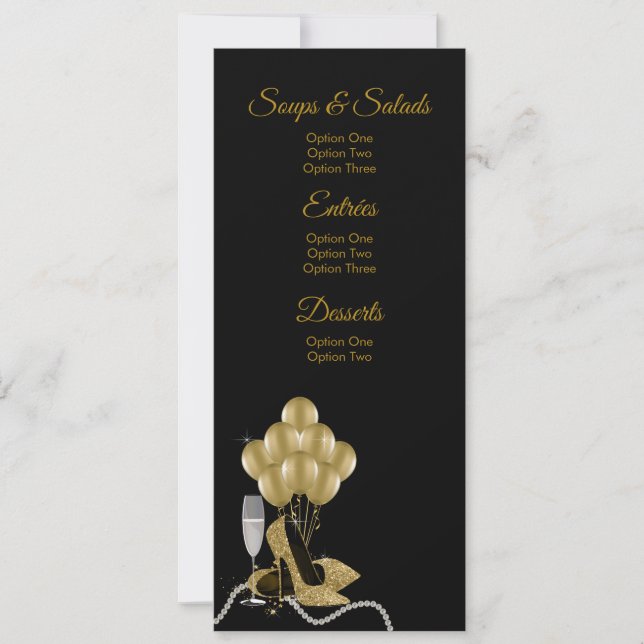 Womans Birthday Party Menu Programs (Front)