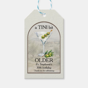 Woman's Classic Mar Tini Bit Older 30th Birthday Gift Tags