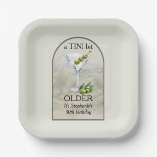 Woman's Classic Mar Tini Bit Older 30th Birthday Paper Plate