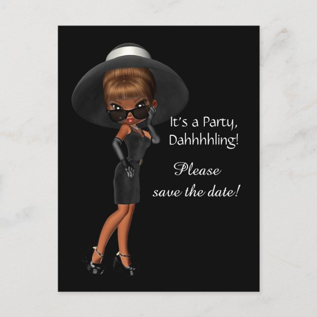 Womans Diva Save the Date Announcement Postcard (Front)