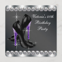 Womans Elegant Purple 40th Birthday Party