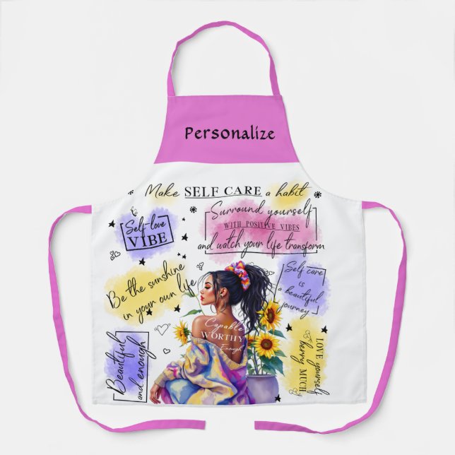 Woman's Empowerment Inspire Positive Affirmation Apron (Front)
