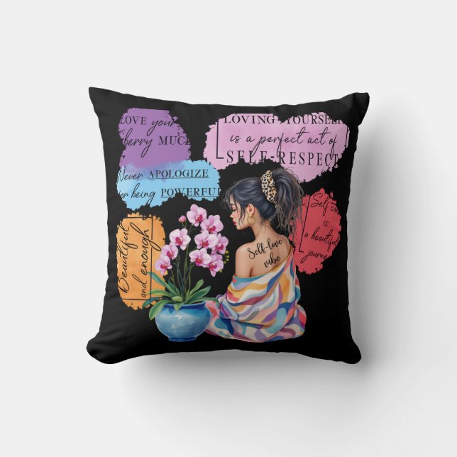 Woman's Empowerment Inspire Positive Affirmation Cushion (Front)