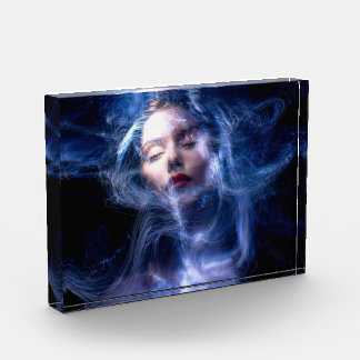 Womans Face Light Painting Photo Block