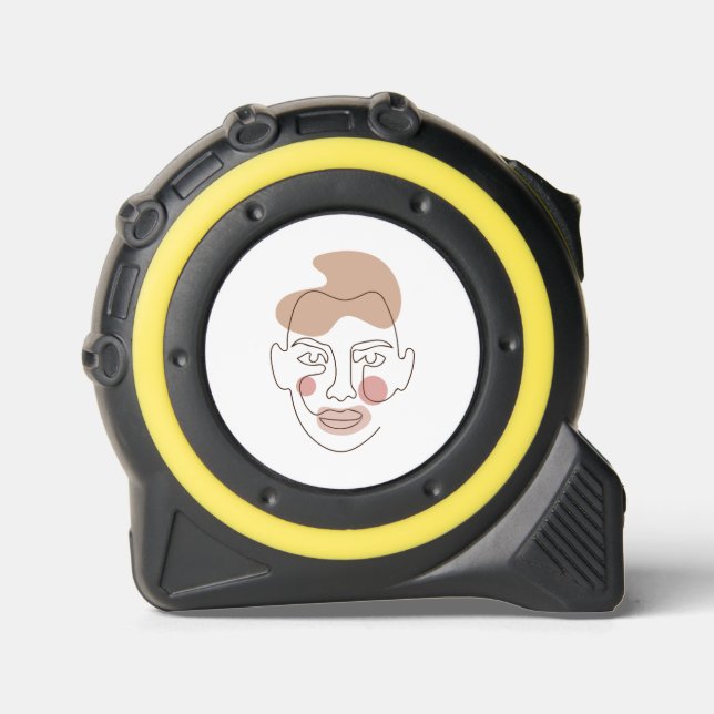  Woman's Face Line Drawing Tape Measure 1 (Front)