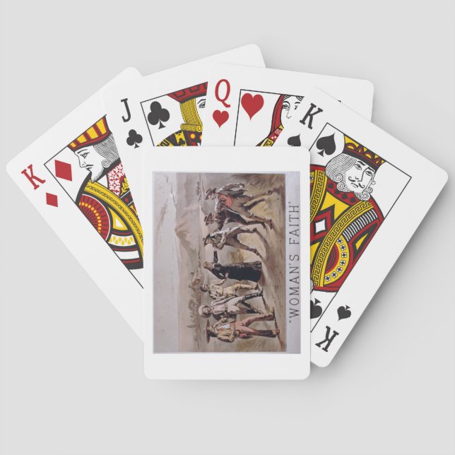 'Woman's Faith' (colour litho) Playing Cards (Back)