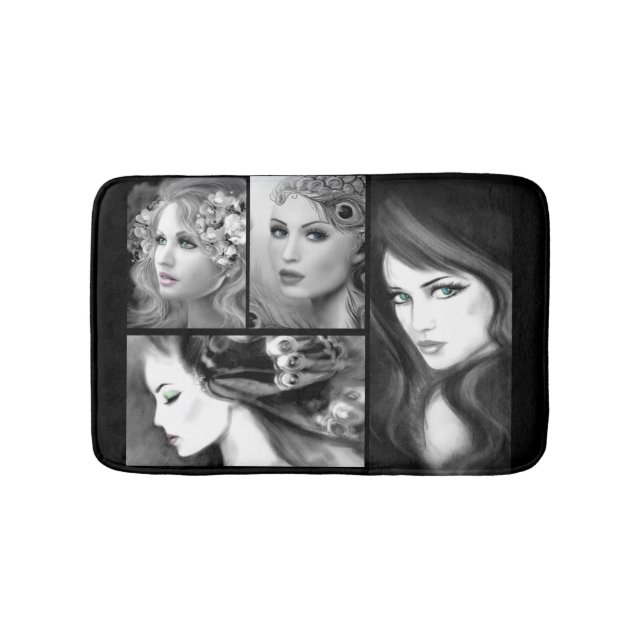 Womans fantasy fairy collage bath mat (Front)