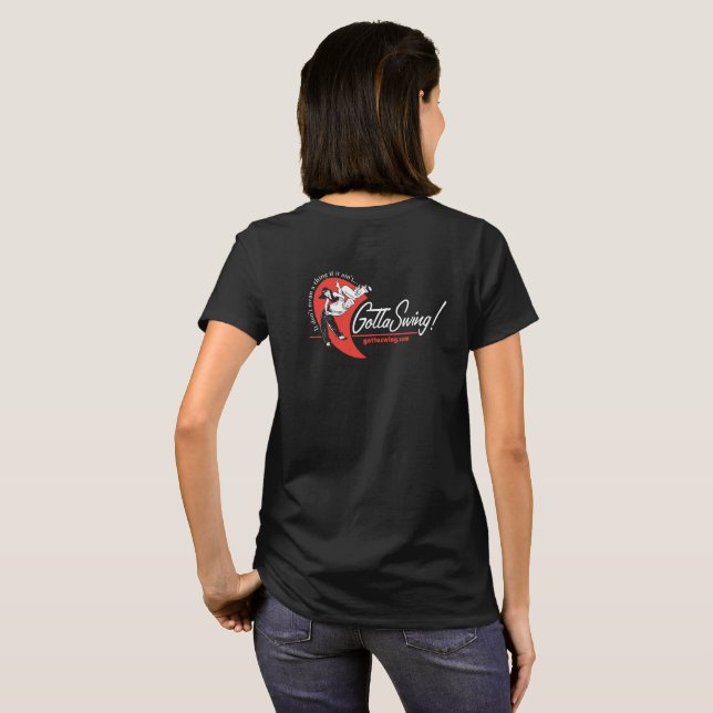 Woman's Gottaswing Black Tee (Back Full)