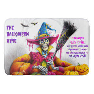 Woman's Halloween King Skeleton Bath Mat