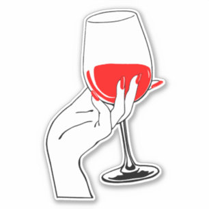 Womans hand holding wine glass art