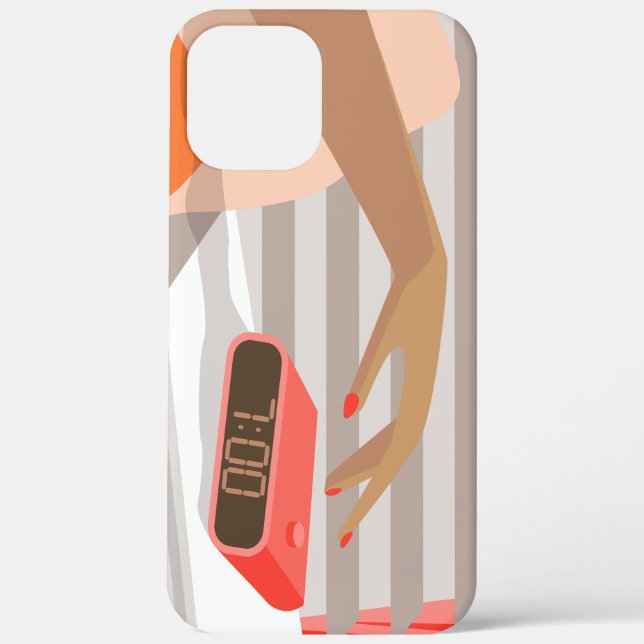 Womans hand pushing on alarm clock snooze button Case-Mate iPhone case (Back)